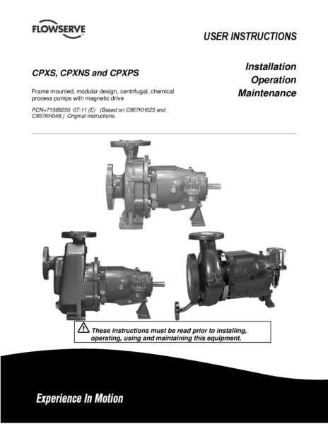 thumbnail of Flowserve CPXS Range O&M Manual