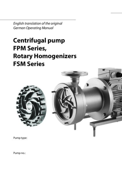 thumbnail of Fristam FPM FSM O&M Manual