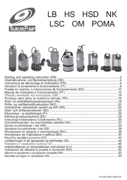 thumbnail of Tsurumi Portable Pumps O&M Manual
