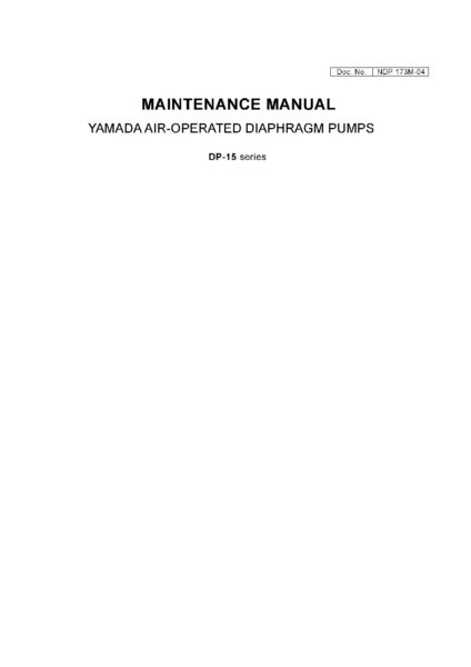 thumbnail of Yamada DP 15 Manual