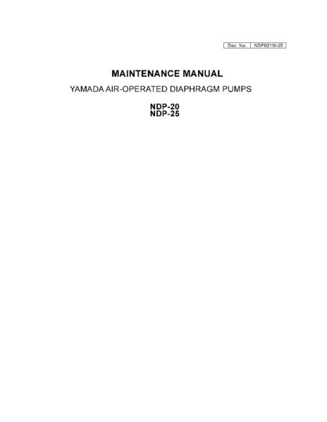 thumbnail of Yamada NDP20 NDP25 Manual