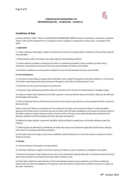 thumbnail of Consolidated Engineering Ltd. Terms & Conditions 2024